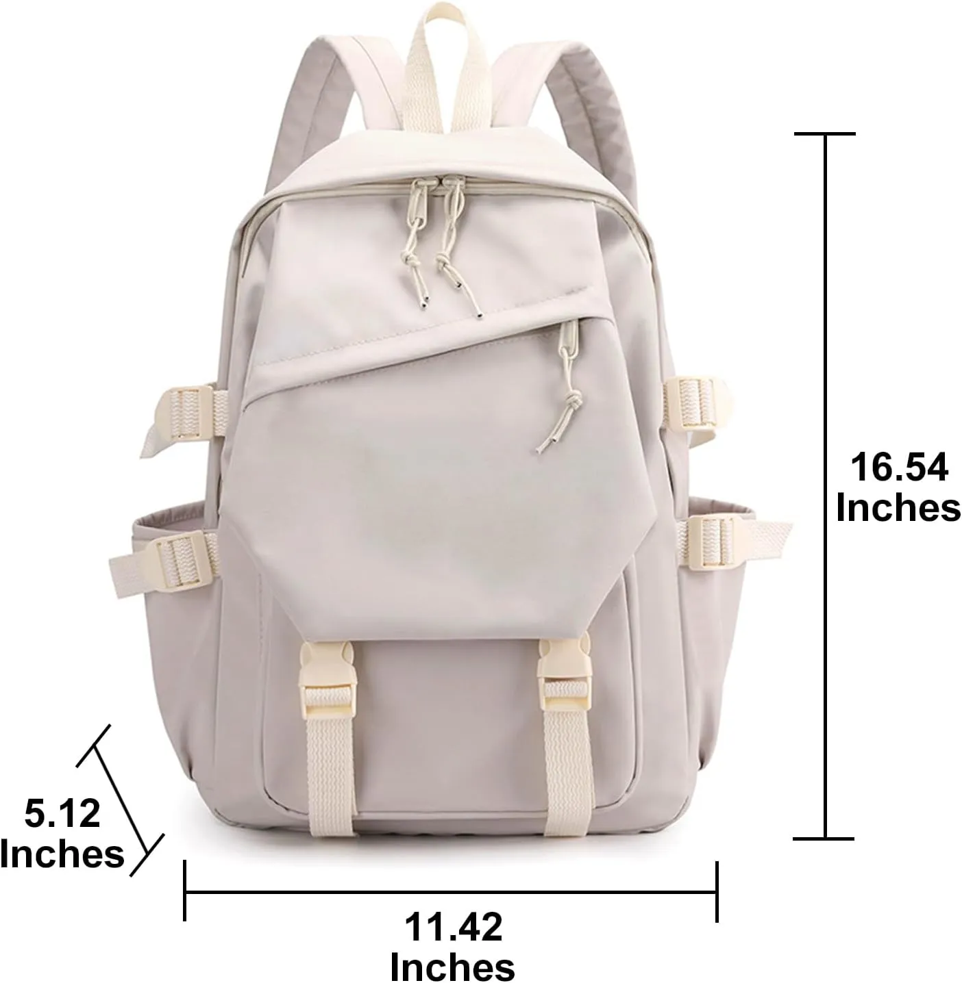 Genshin Impact Backpack Women Men Unisex Scaramouche Rucksack Hu Tao Xiao Bag Kawaii Backpack, Free Keychain (White-Ayaka)