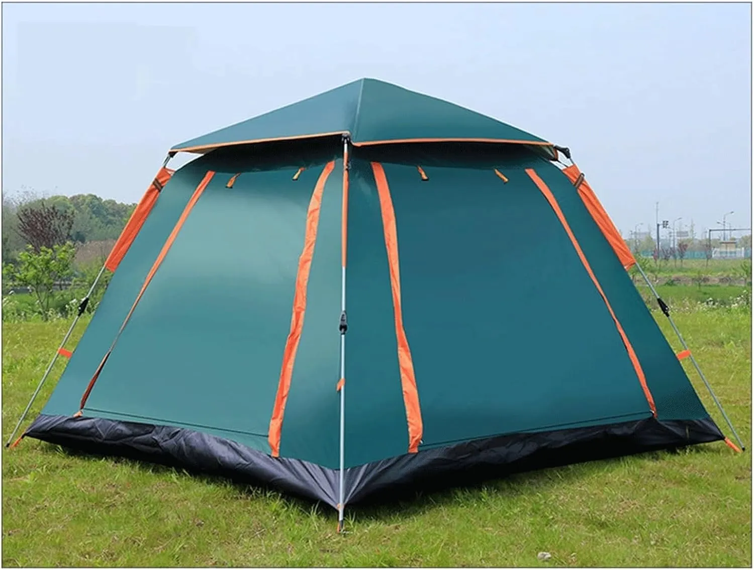 GERRIT Outdoor 4/6 Person Automatic Quick-Opening Tent, Travel Camping Tent, Rainproof Sunshine-Proof Tent Fishing Hiking Sunshine Shelter (Color : A)