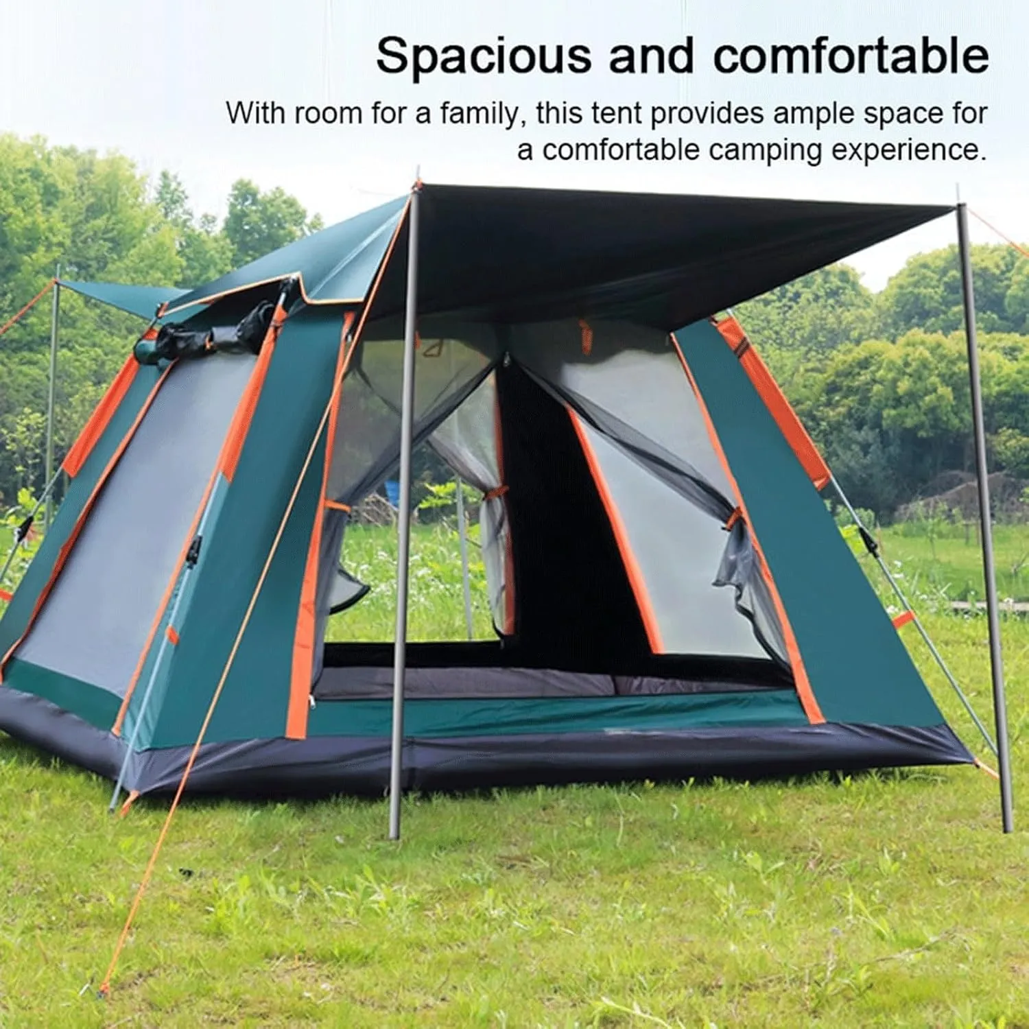 GERRIT Outdoor 4/6 Person Automatic Quick-Opening Tent, Travel Camping Tent, Rainproof Sunshine-Proof Tent Fishing Hiking Sunshine Shelter (Color : A)