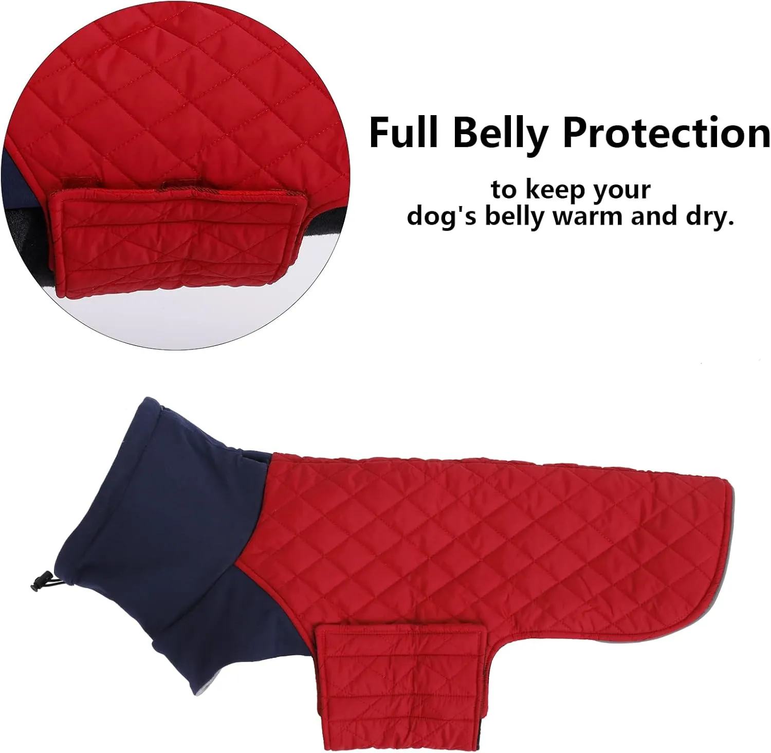 Geyecete Dachshund Coat,Dachshund Winter Coat,Warm Waterproof Windproof, High Neckine String Holes Miniature Dachshund Jacket for Small Dog-Red-M