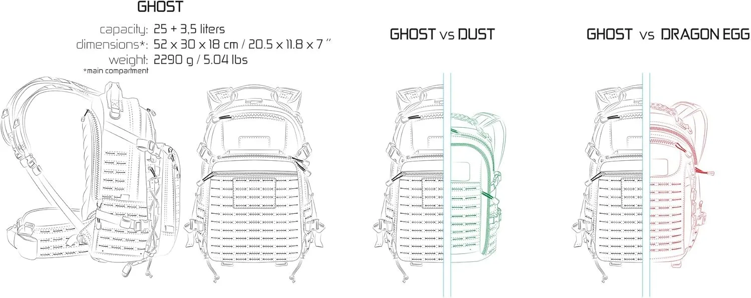 Ghost Tactical Backpack 31 Liter Capacity