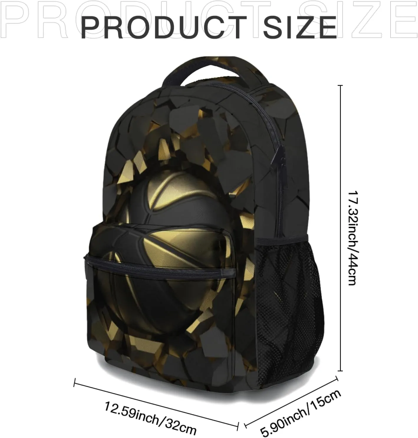 Giwawa Baskestball Backpack for Kids 3D Sports Ball Elementary School Shoulder Bag Bookbag for Men Boys Girls Laptop Tablet Travel Multiple Pockets Hiking Daypack