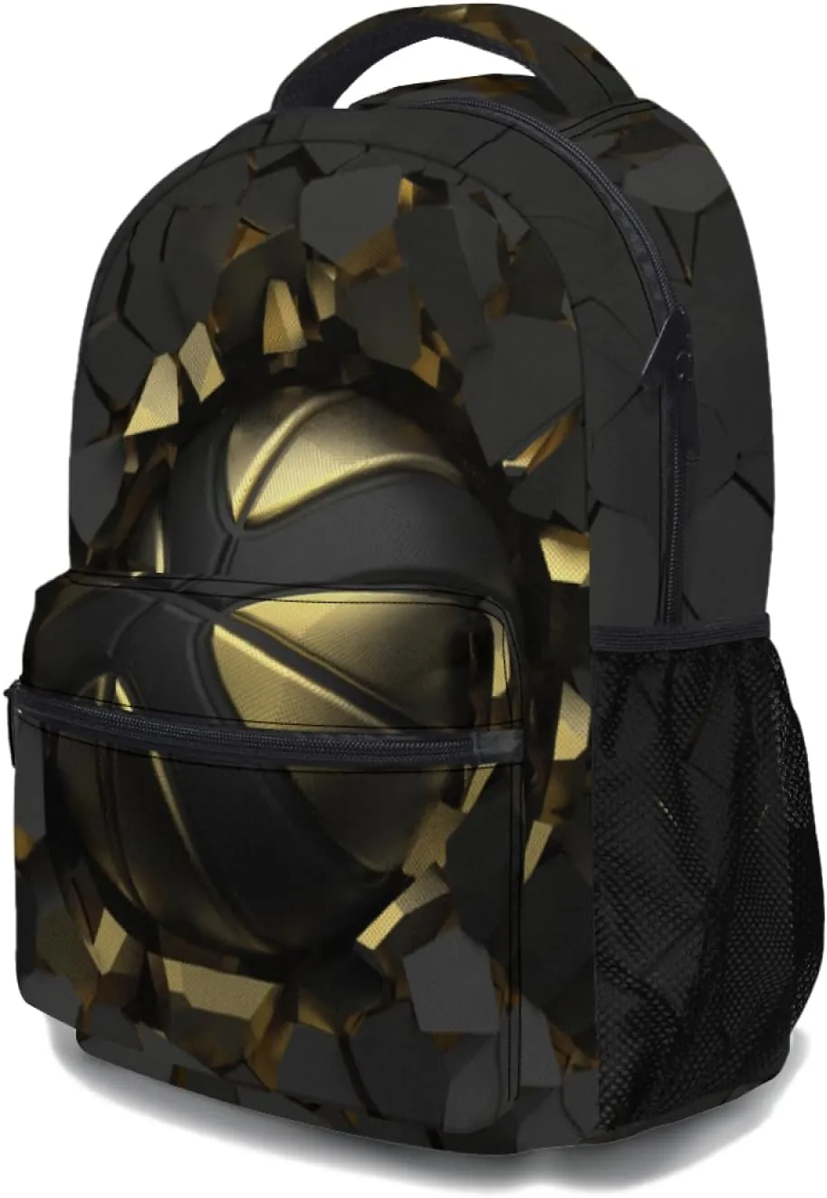Giwawa Baskestball Backpack for Kids 3D Sports Ball Elementary School Shoulder Bag Bookbag for Men Boys Girls Laptop Tablet Travel Multiple Pockets Hiking Daypack