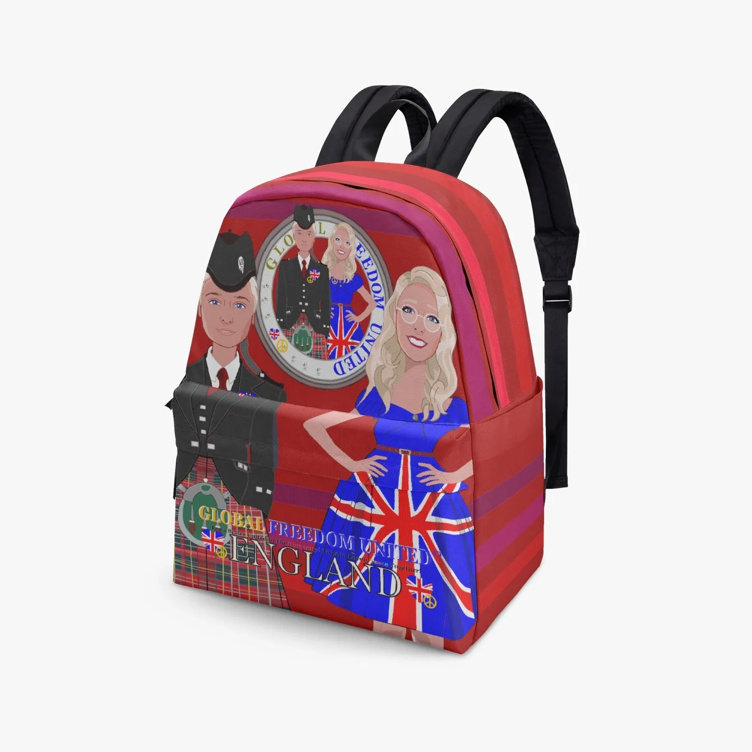 GLOBAL FREEDOM UNITED© Couple England Red - All-over-print Canvas Backpack