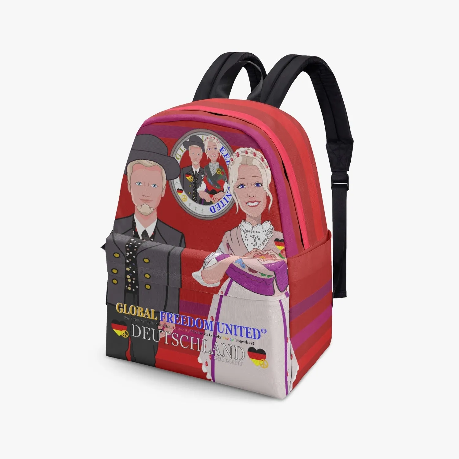 GLOBAL FREEDOM UNITED© Couple Germany Red - All-over-print Canvas Backpack