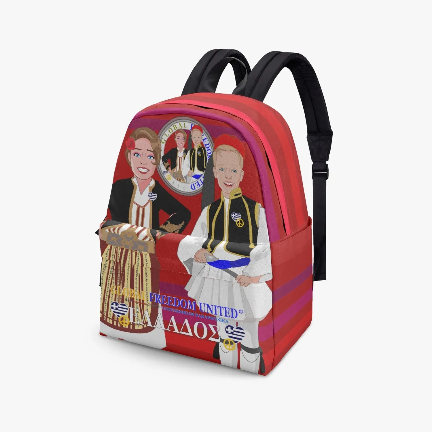 GLOBAL FREEDOM UNITED© Couple Greece Red - All-over-print Canvas Backpack