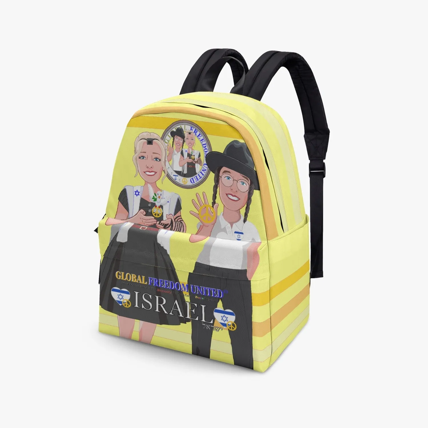 GLOBAL FREEDOM UNITED© Couple Israel Yellow - All-over-print Canvas Backpack