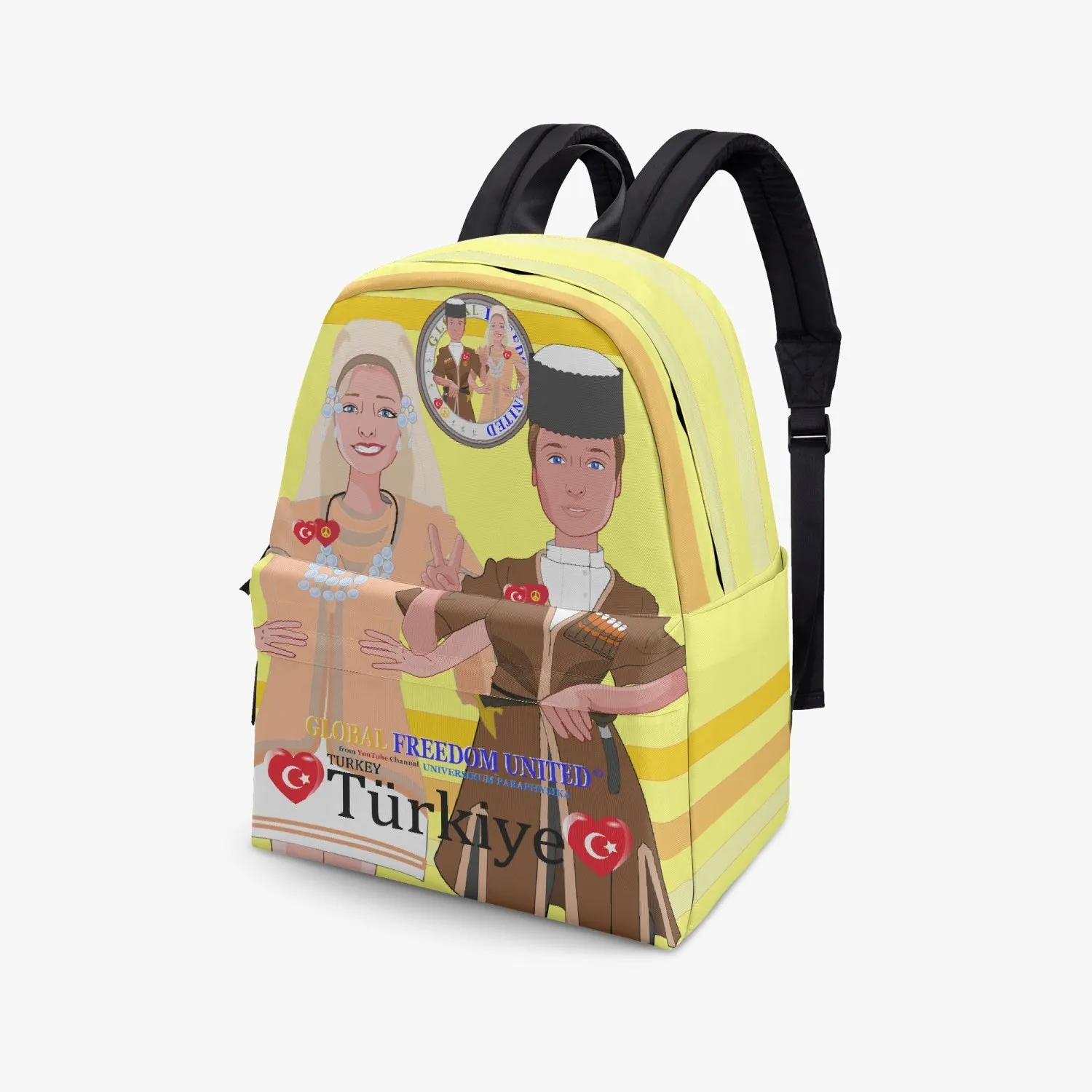 GLOBAL FREEDOM UNITED© Couple Turkey Yellow - All-over-print Canvas Backpack
