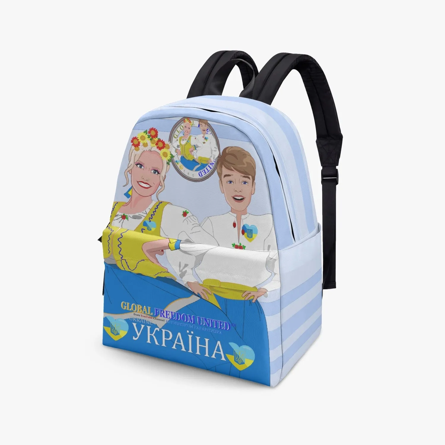 GLOBAL FREEDOM UNITED© Couple Ukrain Light Blue - All-over-print Canvas Backpack