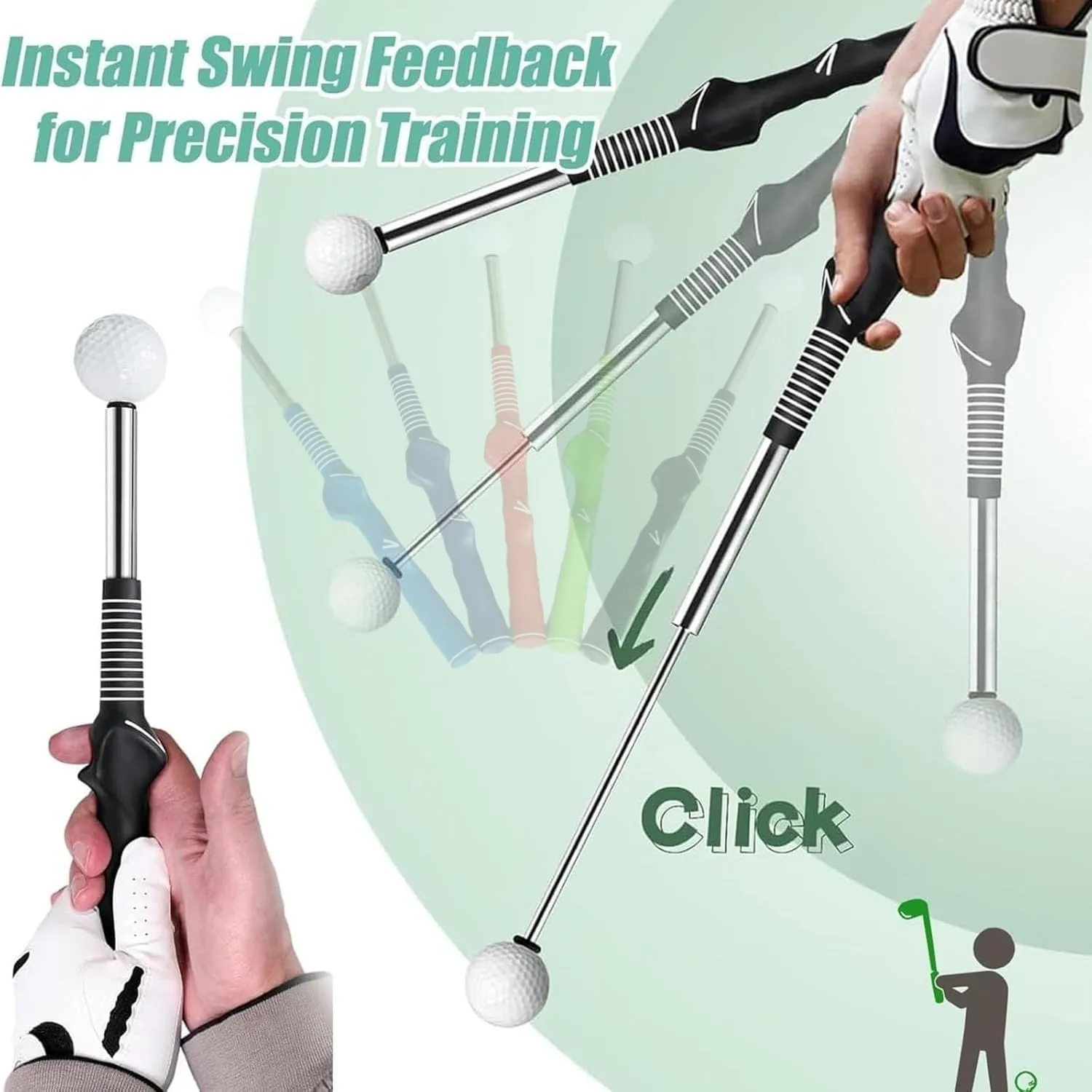 Gloryboom Telescopic Club, Retractable Golf Swing Training Aid, 2025 Upgraded Golf Grip Trainer for Right & Left-Handed Golfers for Beginners, Power & Grip Training
