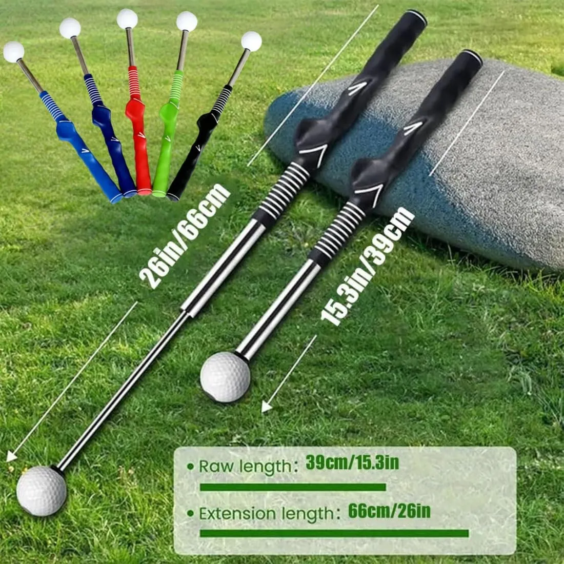Gloryboom Telescopic Club, Retractable Golf Swing Training Aid, 2025 Upgraded Golf Grip Trainer for Right & Left-Handed Golfers for Beginners, Power & Grip Training