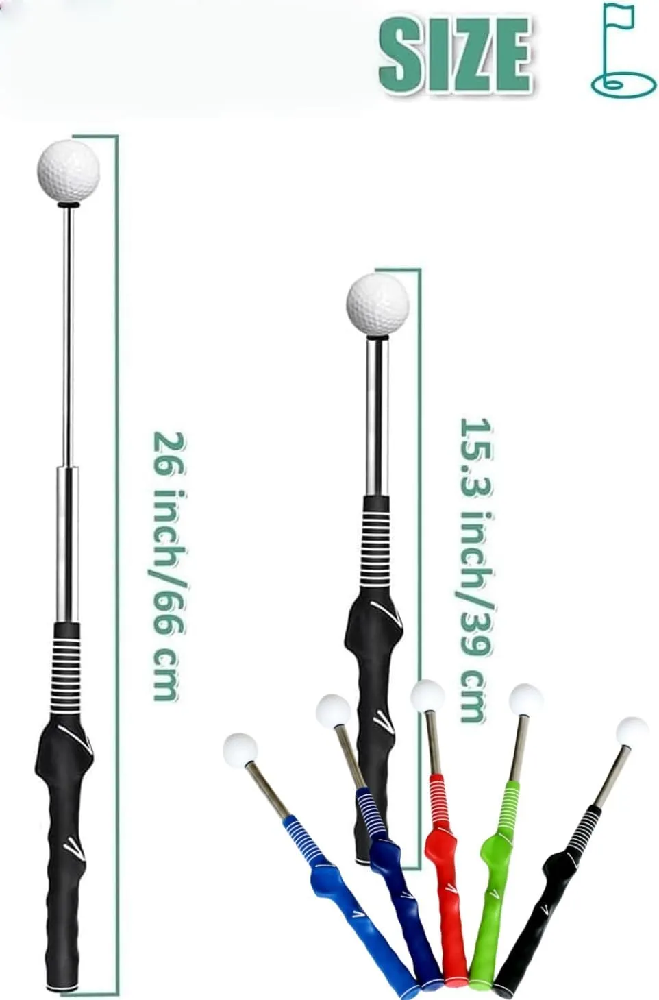 Gloryboom Telescopic Club, Retractable Golf Swing Training Aid, 2025 Upgraded Golf Grip Trainer for Right & Left-Handed Golfers for Beginners, Power & Grip Training