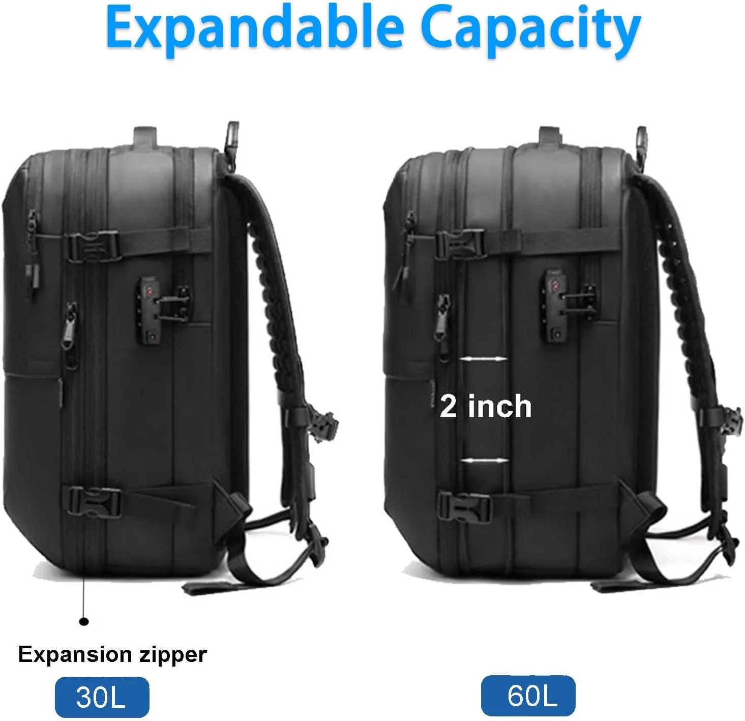 Go Trend Mart Backpack, Easyvacpack-Transactione Backpack Vacuum, Expandable Multifunctional Large Capacity Travel Backpack (Blue   Vacuum pump)