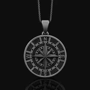 Gold Silver Compass Charm Pendant, Travel Compass Nautical Jewelry Necklace, Valentine's Day, Friendship Necklace, Personalized Gifts