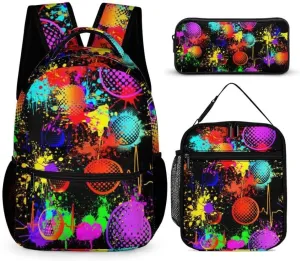 Golf Backpack with Lunch Box & Pencil Case for Kids Girls Boys School, 16 Inch Cool Golf Bookbag, School Backpack for Students Children, sustainable, Lightweight, Large Capacity