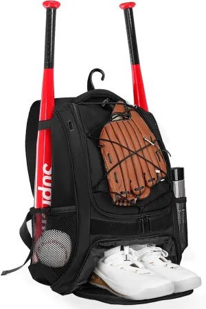 Goloni Baseball Bag,Backpack for Baseball, T-Ball & Softball Equipment & Gear,Softball Bag with Shoe Compartment,Fence Hook