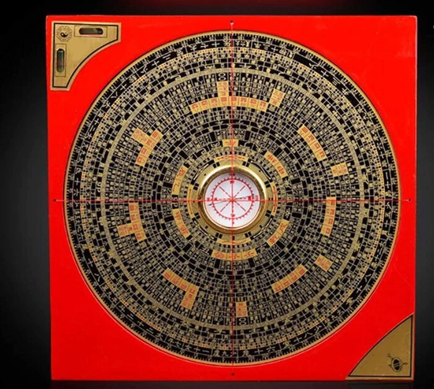 Gossip Compass,Feng Shui Compass,Geomantic 8inch High Precision Pure Copper Professional Ternary Triad Gossip Compass Chinese Feng Shui Luo Pan