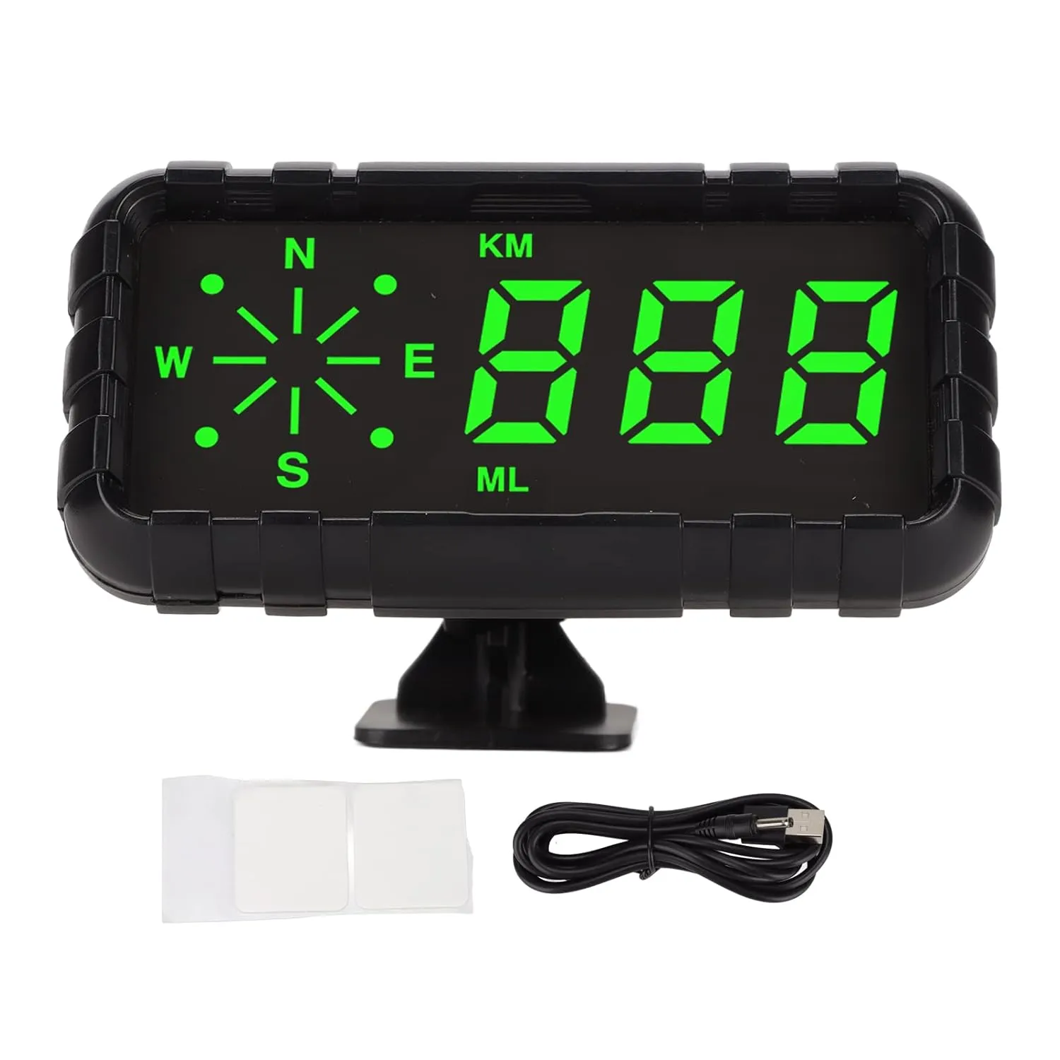 GPS Speedometer HUD - Accurate Speed Display, Compass, Alarms, Universal Fit