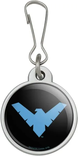 GRAPHICS & MORE Batman Nightwing Logo Jacket Handbag Purse Luggage Backpack Zipper Pull Charm