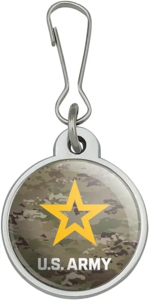 GRAPHICS & MORE U.S. Army Logo on Camo Jacket Handbag Purse Luggage Backpack Zipper Pull Charm