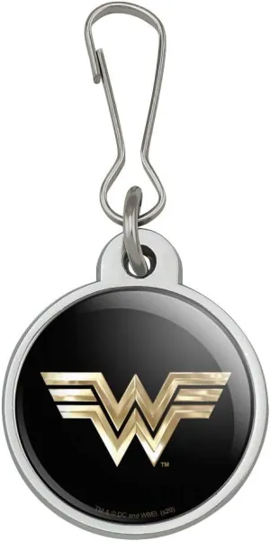 GRAPHICS & MORE Wonder Woman 1984 Golden Logo Jacket Handbag Purse Luggage Backpack Zipper Pull Charm