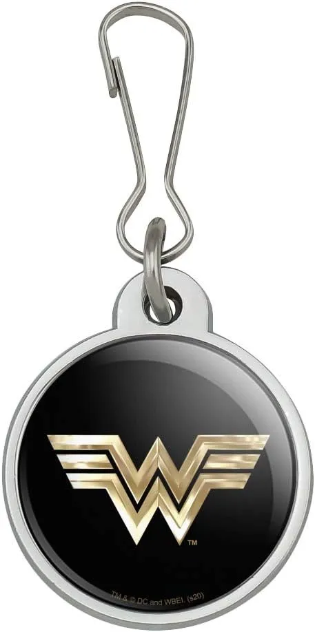 GRAPHICS & MORE Wonder Woman 1984 Golden Logo Jacket Handbag Purse Luggage Backpack Zipper Pull Charm