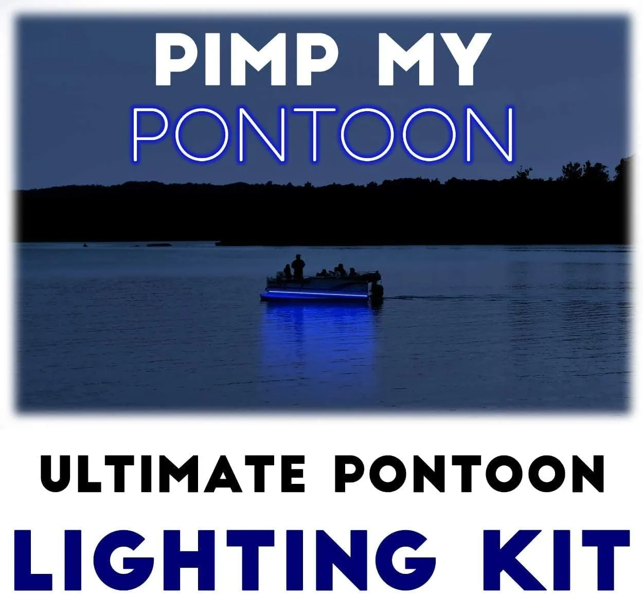 Green Blob Outdoors Pimp My Pontoon DIY Boat Light Strip kit Neon Blue Bright Glow Under Deck IP68 Waterproof, Professional Grade (Blue, 19ft)