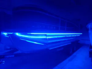 Green Blob Outdoors Pimp My Pontoon DIY Boat Light Strip kit Neon Blue Bright Glow Under Deck IP68 Waterproof, Professional Grade (Blue, 19ft)