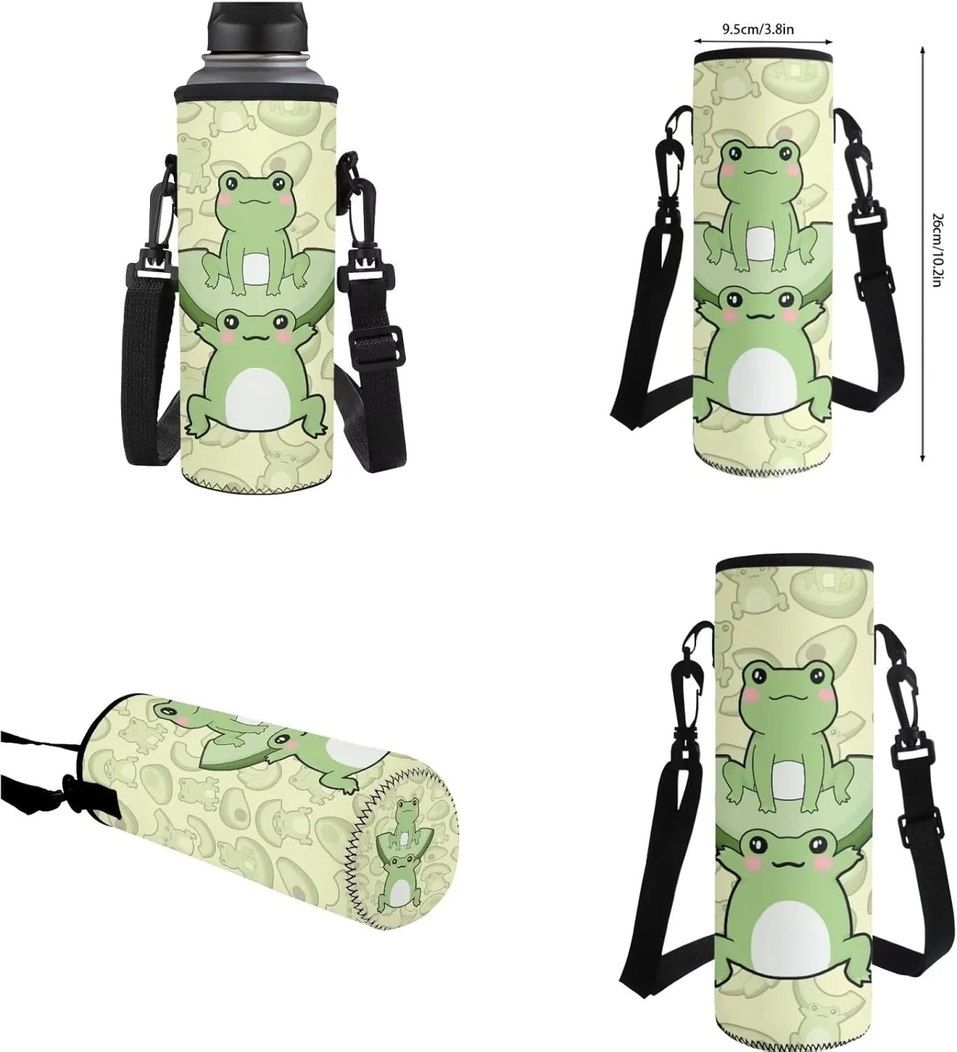 Green Frog Backpack for Girls 7Th 8Th School Bookbag with Pencil Case Rucksack for Teens Child Back To School 17 Inch Backpack 4Pcs Set Bookbag
