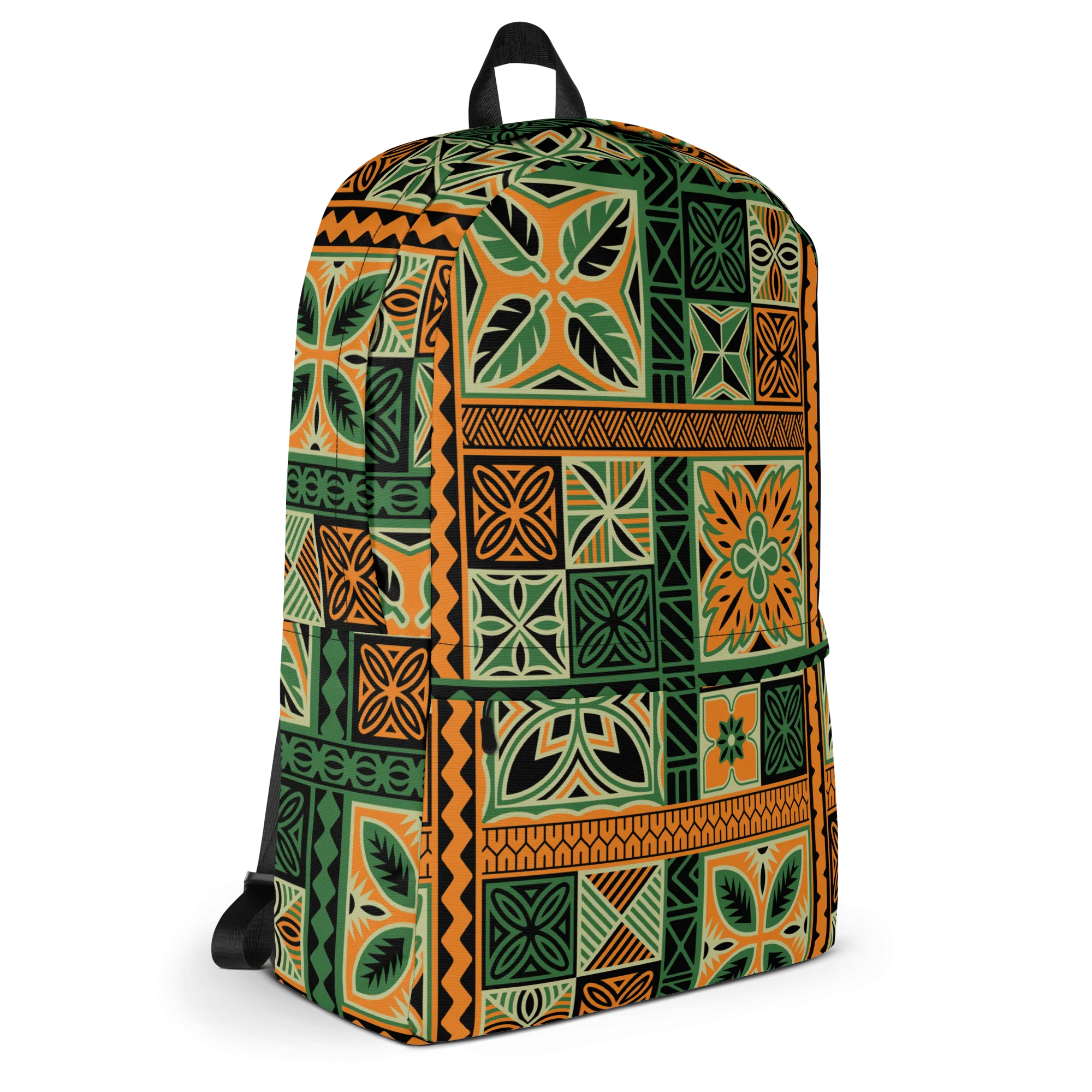 Green Tiki Squares Backpack