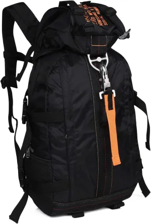 GreenCity Hiking Backpack Tactical Bag Large flight Parachute Pack Water Resistant Lightweight Rucksacks Camping Hunting Climbing Ridding Travelling，Black