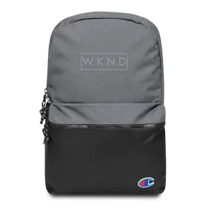 Grey Embroidered Champion Backpack