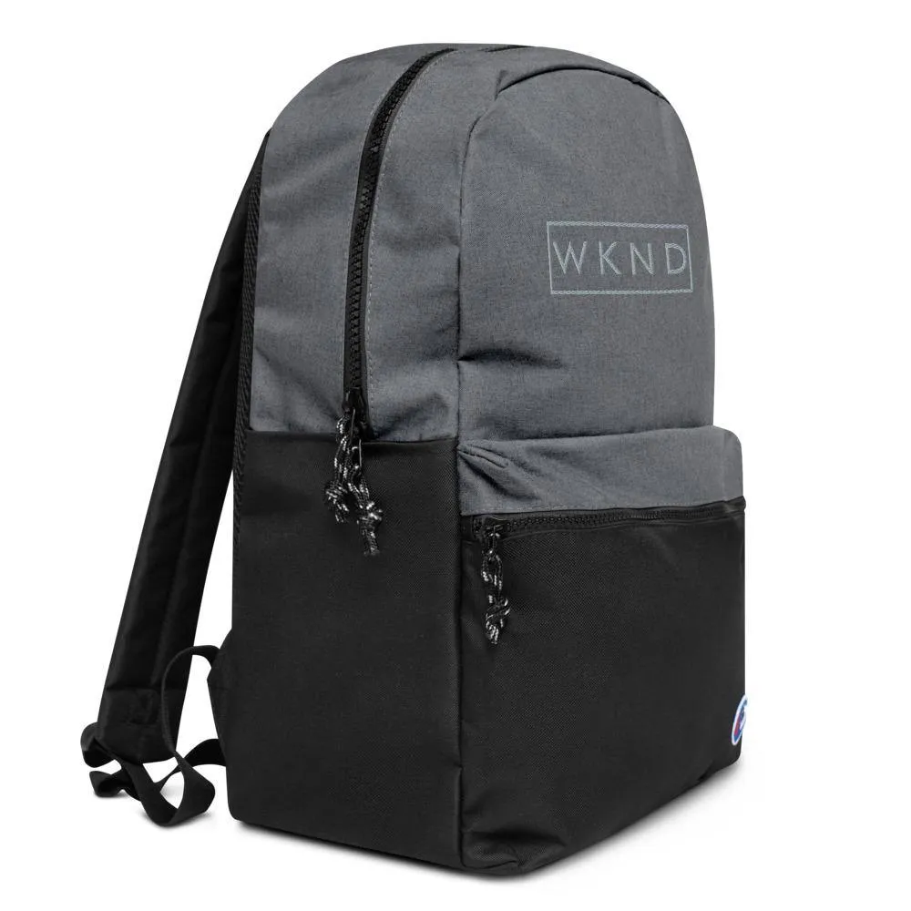 Grey Embroidered Champion Backpack