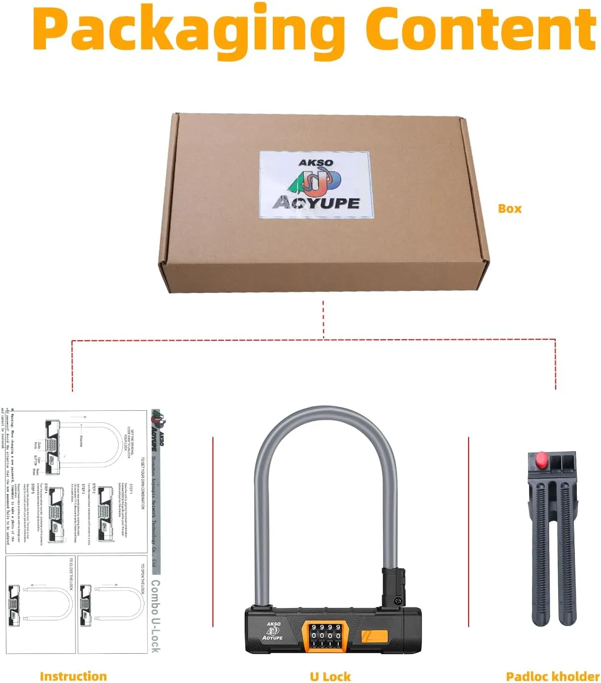 Grey Silicone 4-Digit Resettable Combination Heavy Duty Anti-Theft Locks,Keyless Lock for Outdoor,U-Lock with Sturdy Mounting Bracket，for Motorcycle, Ebikes,（1 Set）