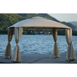 Grill Gazebo Party Canopy Tent, SEGMAT BBQ Garden Canopy with 4 Zippered Mesh Curtains and Double Layer Top, Water and UV-Resistant Polyester Party Activities Center Canopy for 5-6 Person, S9651
