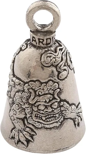 Guardian Bell Foo Dog Good Luck Bell w/Keyring & Black Velvet Gift Bag | Motorcycle Bell | Lead-Free Pewter | Good Luck Gift to Friends & Family | Bike Bell | Made in USA