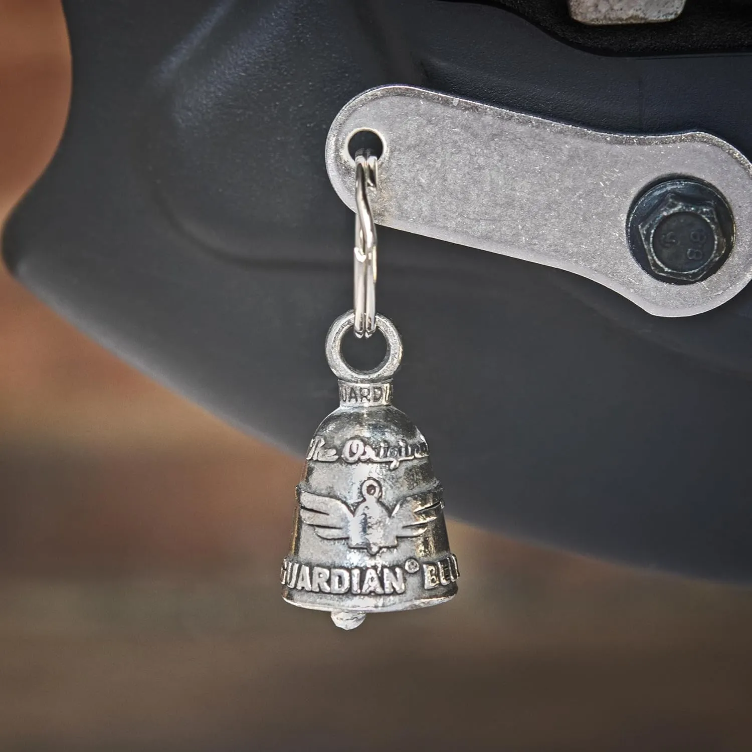 Guardian Bell In Memory of Fallen Hero Good Luck Bell w/Keyring & Black Velvet Gift Bag | Motorcycle Bell | Lead-Free Pewter | Good Luck Gift to Friends & Family | Bike Bell | Made in USA