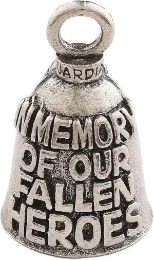 Guardian Bell In Memory of Fallen Hero Good Luck Bell w/Keyring & Black Velvet Gift Bag | Motorcycle Bell | Lead-Free Pewter | Good Luck Gift to Friends & Family | Bike Bell | Made in USA