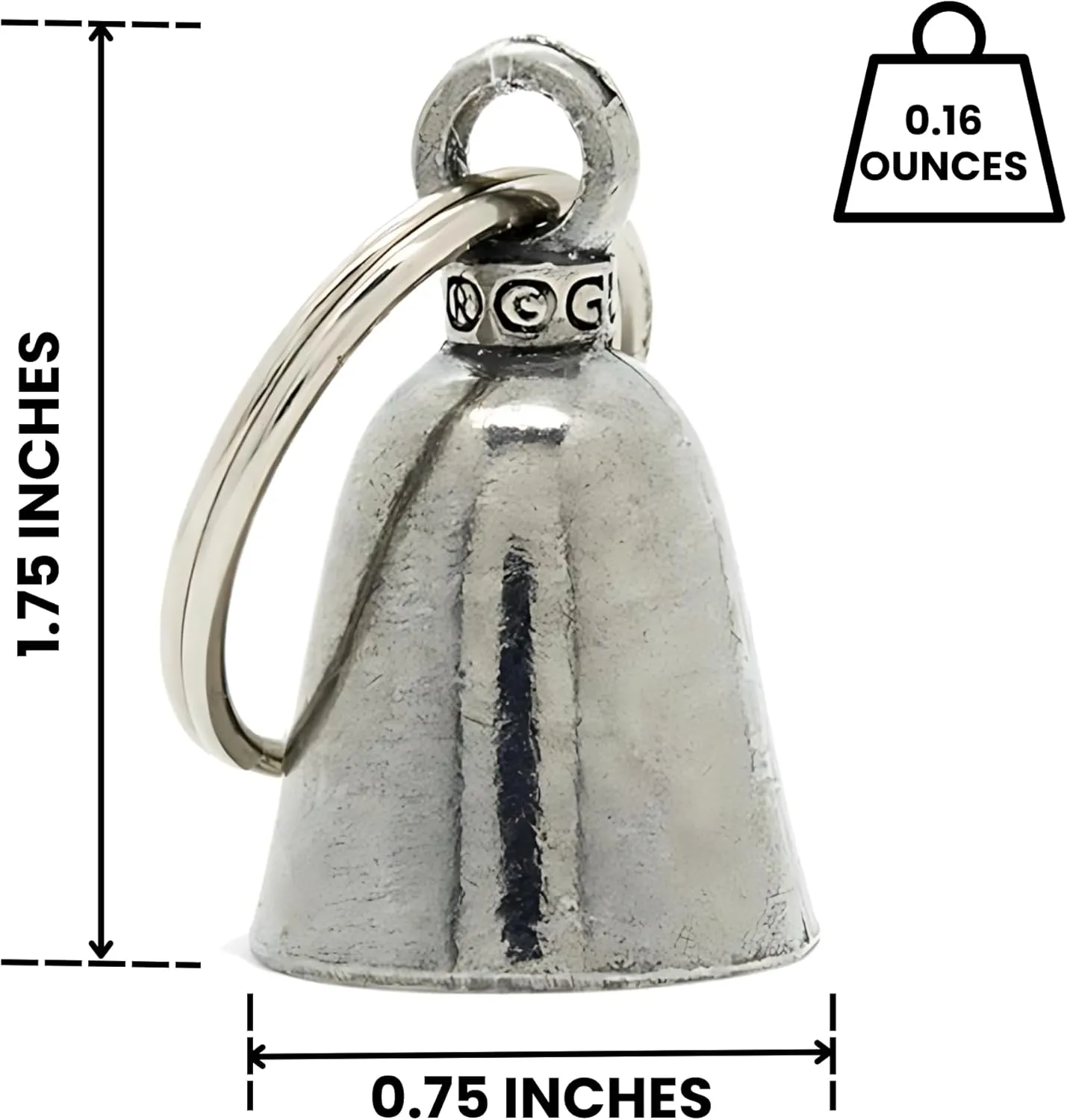 Guardian Bell Labrador Good Luck Bell w/Keyring & Black Velvet Gift Bag | Motorcycle Bell | Lead-Free Pewter | Made in USA