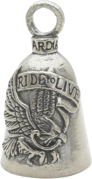 Guardian Bell Live to Ride Good Luck Bell w/Keyring & Black Velvet Gift Bag | Motorcycle Bell | Lead-Free Pewter | Good Luck Gift to Friends & Family | Bike Bell | Made in USA…