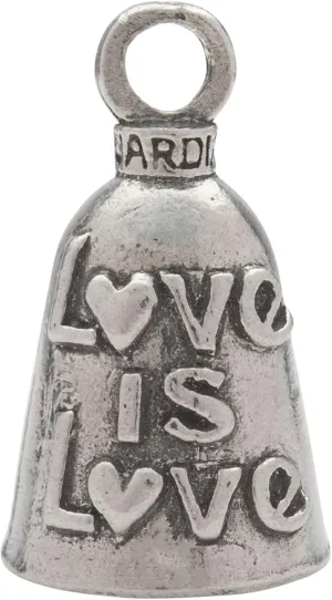 Guardian Bell Love is Love Good Luck Bell w/Keyring & Black Velvet Gift Bag | Motorcycle Bell | Lead-Free Pewter | Good Luck Gift | Bike Bell | Made in USA