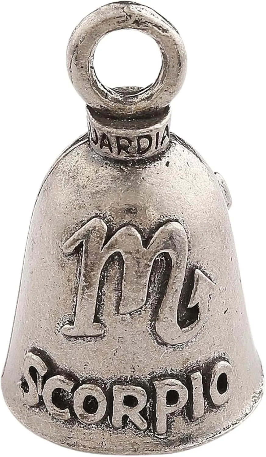 Guardian Bell Zodiac Signs Good Luck Bell w/Keyring & Black Velvet Bag | Motorcycle Bell | Lead-Free Pewter | Made in USA