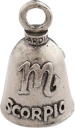 Guardian Bell Zodiac Signs Good Luck Bell w/Keyring & Black Velvet Bag | Motorcycle Bell | Lead-Free Pewter | Made in USA