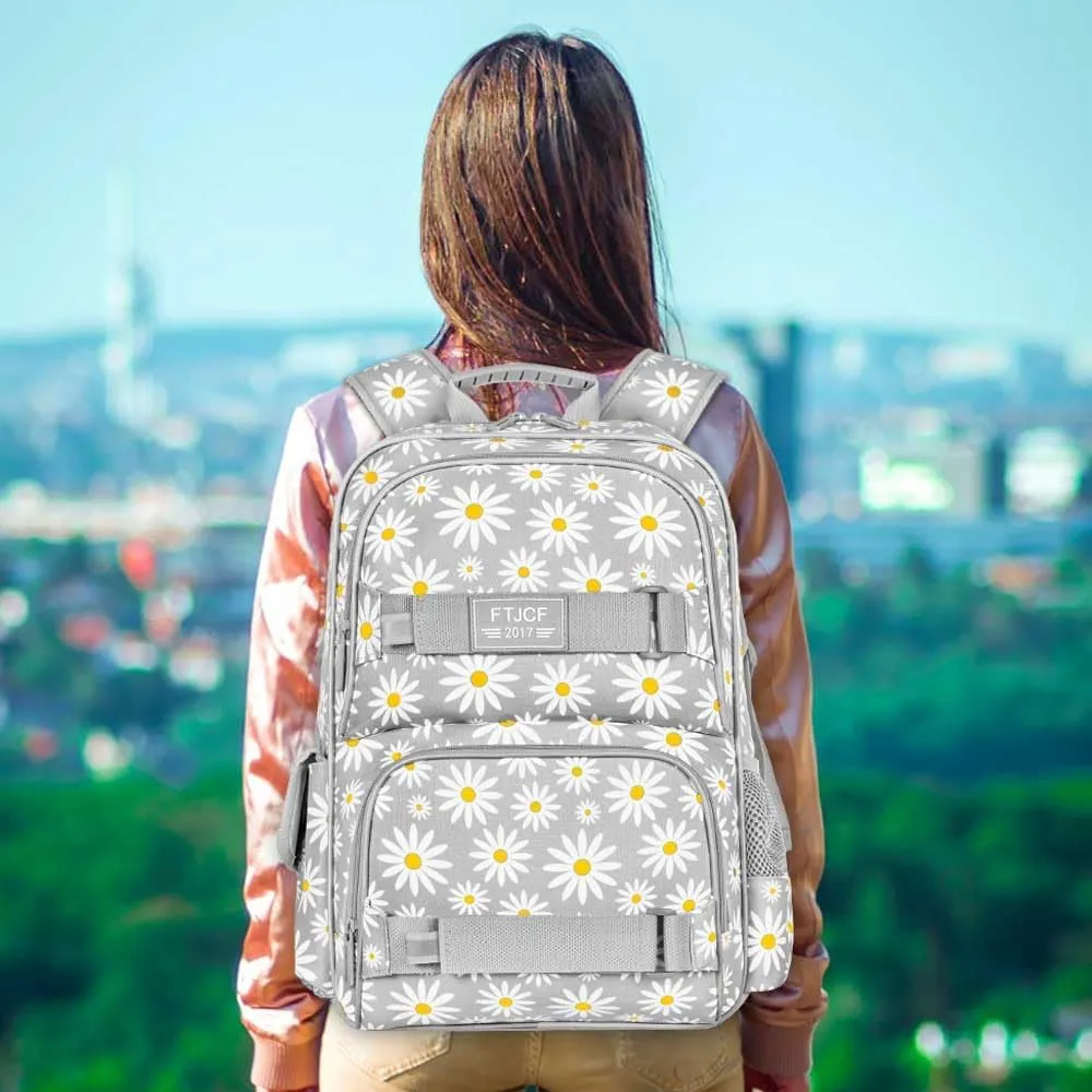 gxtvo 3PCS Girls Backpack, Water Resistant Womens School Bag With Lunch Box, 17 Inch Bookbag Set for College Teenagers.
