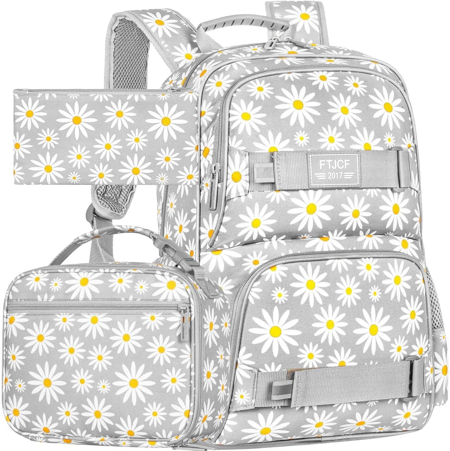 gxtvo 3PCS Girls Backpack, Water Resistant Womens School Bag With Lunch Box, 17 Inch Bookbag Set for College Teenagers.