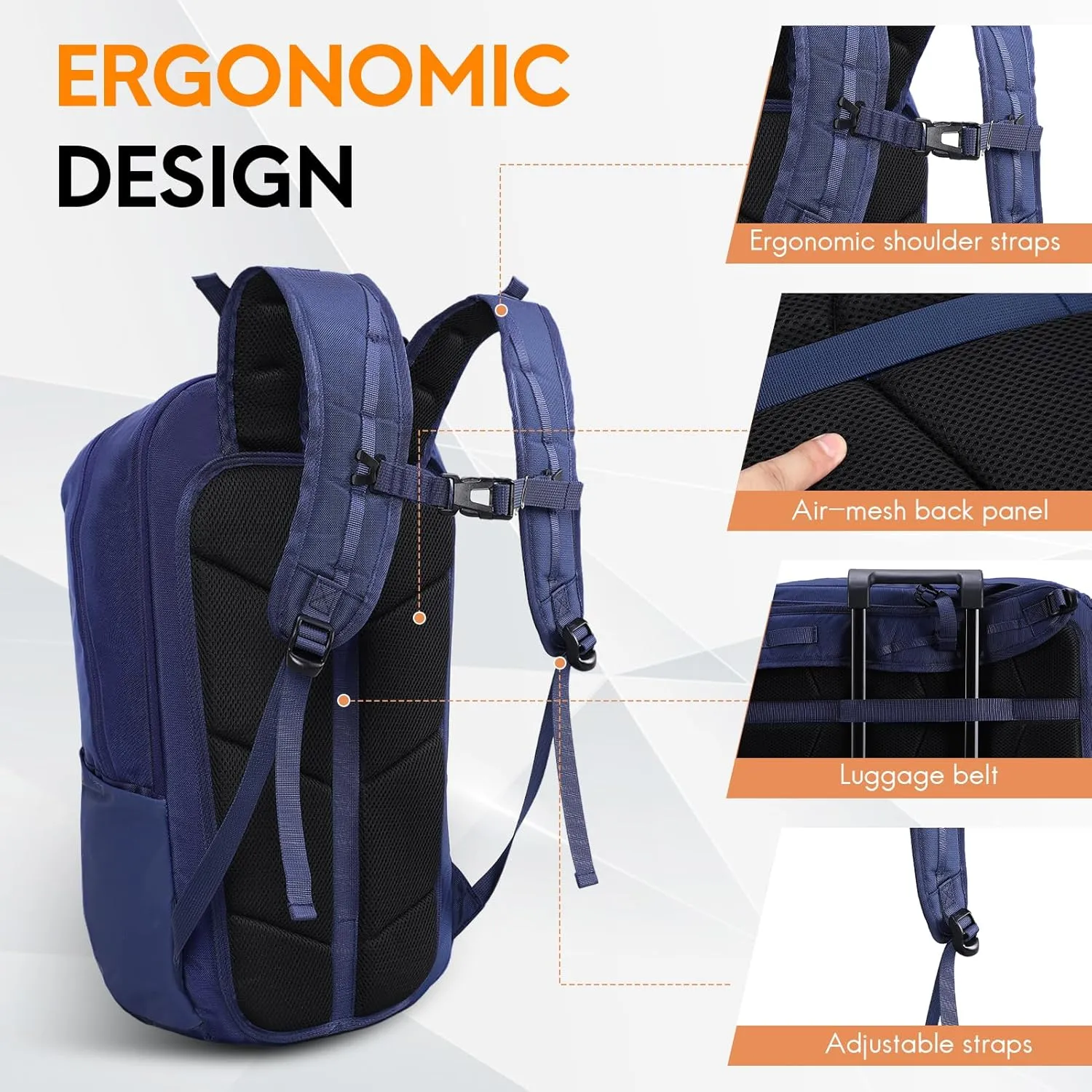 Haimont Small Travel Backpack Hiking Outdoor Everyday Daypack with 3 Compartments Men Women Water Resistant Bag, Casual