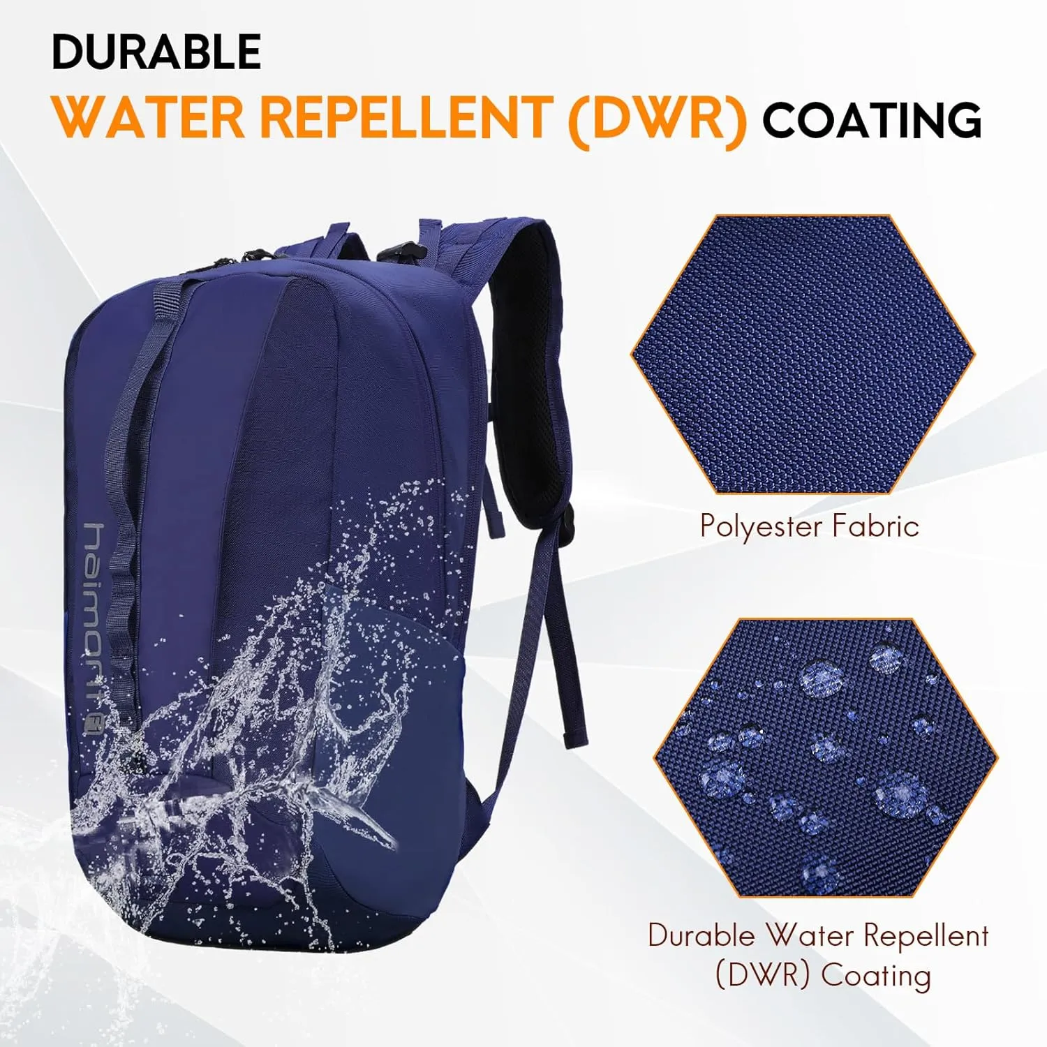 Haimont Small Travel Backpack Hiking Outdoor Everyday Daypack with 3 Compartments Men Women Water Resistant Bag, Casual