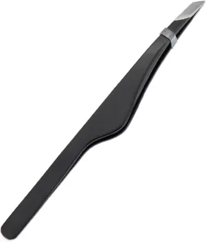 Hair Removal Tweezers Professional Slanted Stainless Steel Hair Removal Clip Eyebrow Face Hair Remover Tweezers Eyebrow Plucking Makeup Tools(Black)