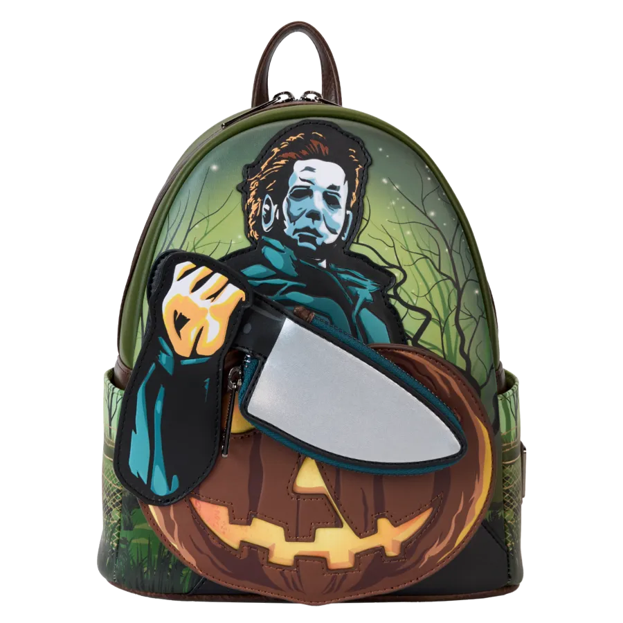 Halloween - Michael Myers Pumpkin Glow Mini Backpack (with Coin Bag) - PRE ORDER