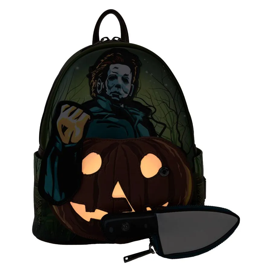 Halloween - Michael Myers Pumpkin Glow Mini Backpack (with Coin Bag) - PRE ORDER